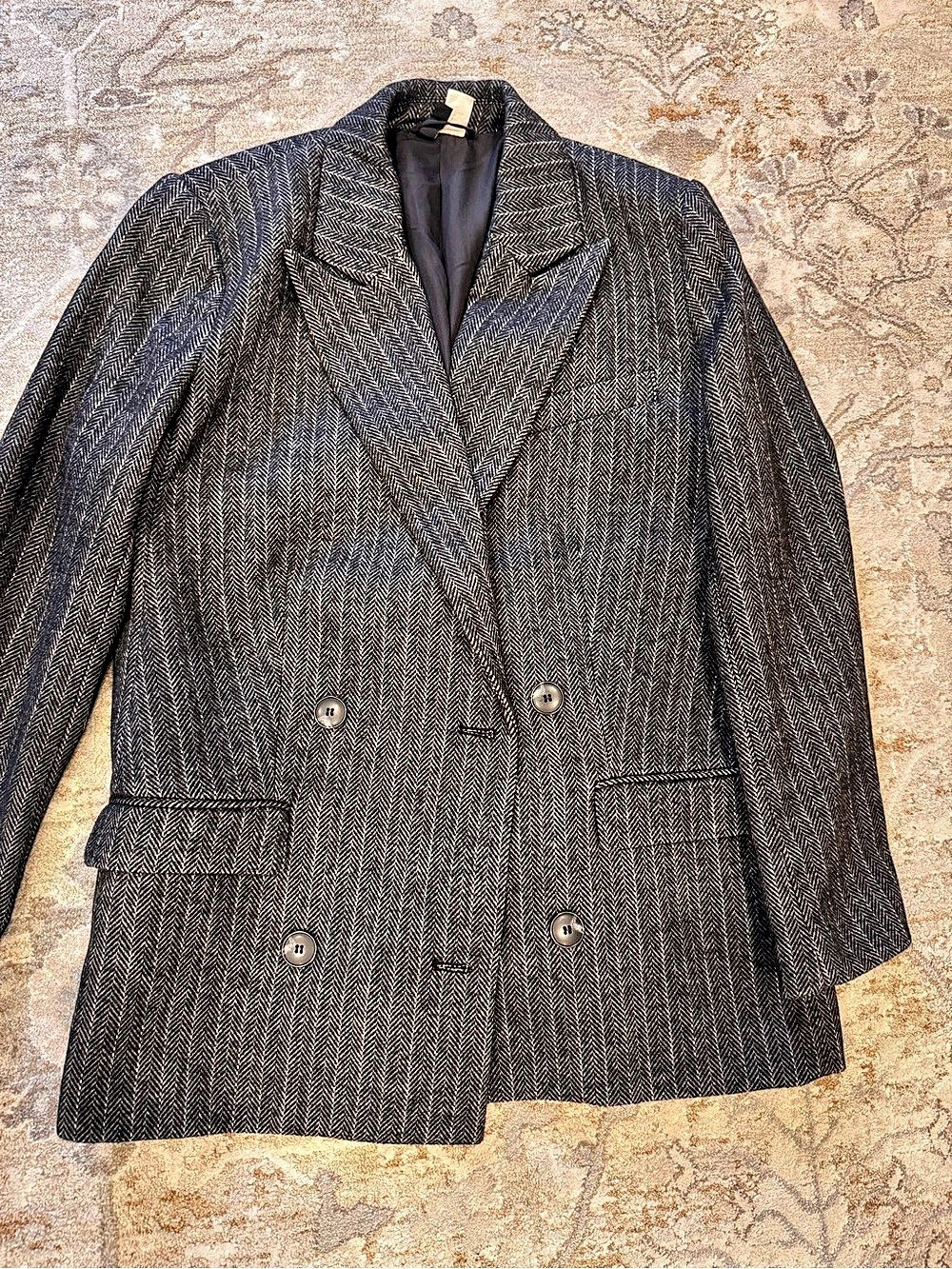 H&M Houndstooth Blazer in Black & Gray Size Small